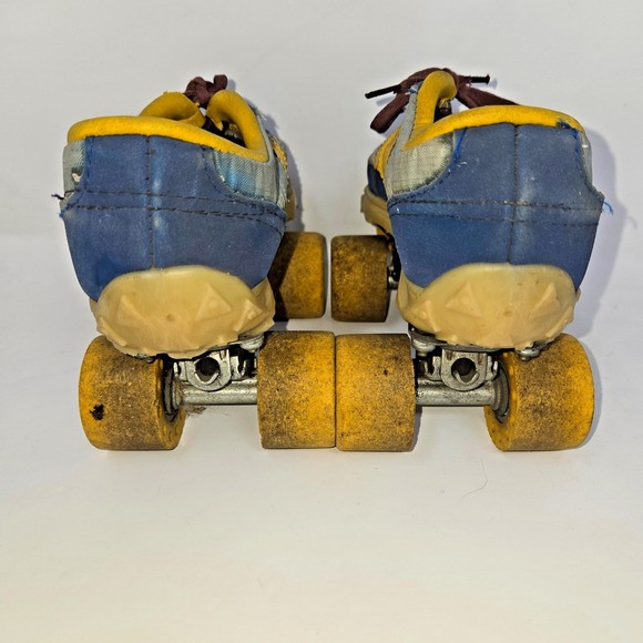Vintage Nash Cruisers Roller Skates Youth Size 13-1 Blue Yellow Indoor Outdoor - Picture 9 of 16